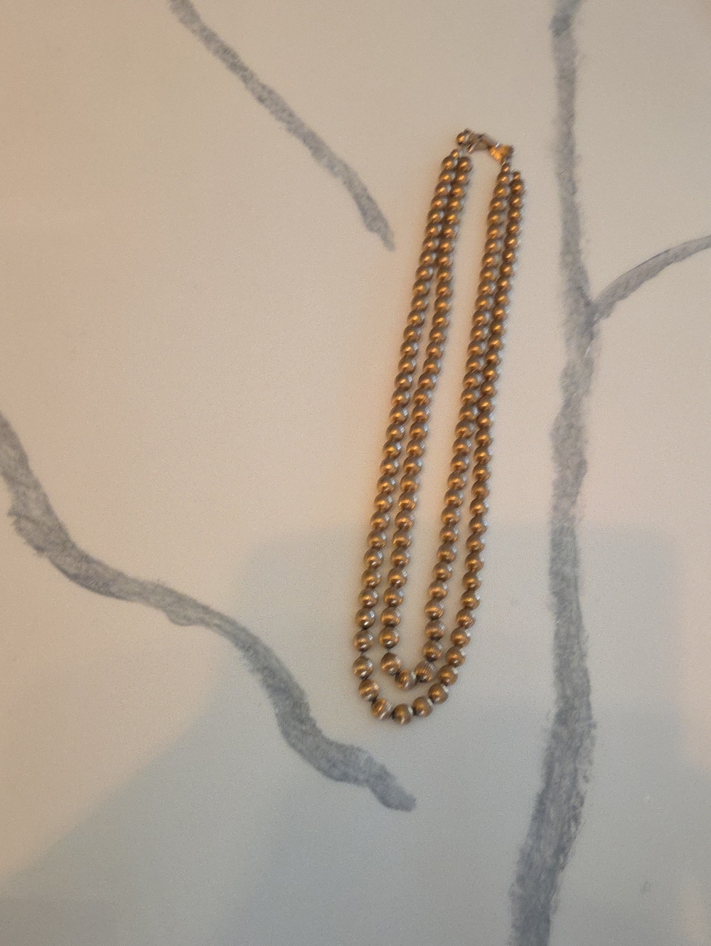 Vintage Gold Beaded Double Strand Necklace - Women's Jewelry